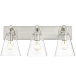 Harper Bathroom Vanity Light - Brushed Nickel / Clear