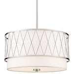 Dalton Pendant - Brushed Nickel / White