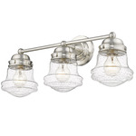 Vaughn Bathroom Vanity Light - Brushed Nickel / Clear Seedy