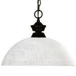 Riviera Classic Dome Glass Pendant - Bronze / White Linen