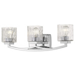 Zaid Bathroom Vanity Light - Chrome / Chisel Glass