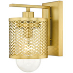 Kipton Wall Sconce - Rubbed Brass / Clear