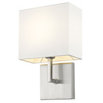 Saxon Wall Sconce - Brushed Nickel / White