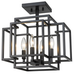 Titania Semi Flush Ceiling Light - Matte Black