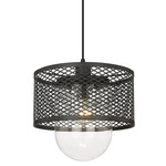 Kipton Pendant - Matte Black / Clear