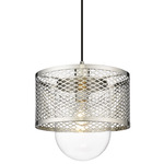 Kipton Pendant - Polished Nickel / Clear