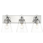 Harper Bathroom Vanity Light - Chrome / Clear