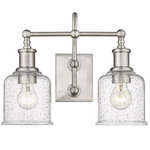 Bryant Bathroom Vanity Light - Brushed Nickel / Clear Seedy