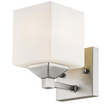 Quube Wall Sconce - Brushed Nickel / Matte Opal