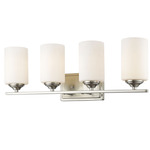 Bordeaux Bathroom Vanity Light - Brushed Nickel / Matte Opal