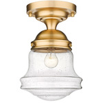 Vaughn Ceiling Light - Heritage Brass / Clear Seedy