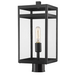 Nuri Outdoor Post Light with Round Fitter - Black / Clear