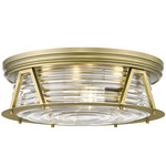 Cape Harbor Ceiling Light - Rubbed Brass / Clear
