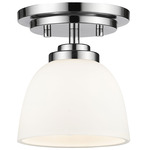 Ashton Mini Semi-Flush Ceiling Light - Chrome / Matte Opal