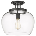 Joliet Semi Flush Ceiling Light - Matte Black / Clear