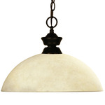 Riviera Classic Dome Glass Pendant - Bronze / Golden Mottle