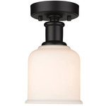 Bryant Mini Semi-Flush Ceiling Light - Matte Black / Matte Opal