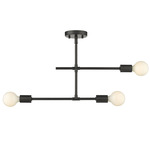 Modernist Linear Semi-Flush - Matte Black