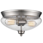 Amon Ceiling Light - Brushed Nickel / Clear Seeded