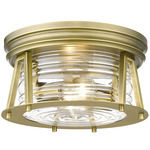 Cape Harbor Ceiling Light - Rubbed Brass / Clear