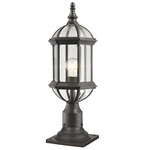 Annex Outdoor Pier Light with Traditional Base - Rust / Clear Beveled