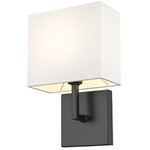 Saxon Wall Sconce - Matte Black / White