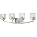 Zaid Bathroom Vanity Light - Brushed Nickel / Chisel Glass