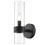 Datus Wall Sconce - Matte Black / Clear