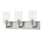 Savannah Bathroom Vanity Light - Brushed Nickel / Clear