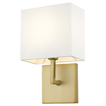 Saxon Wall Sconce - Olde Brass / White