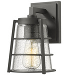 Helix Outdoor Wall Light - Black / Clear Seedy