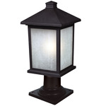 Holbrook Outdoor Pier Light with Traditional Base - Black / White Seedy
