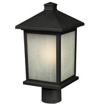 Holbrook Outdoor Post Light with Round Fitter - Black / White Seedy