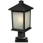 Holbrook Outdoor Pier Light with Decorative Base - Black / White Seedy