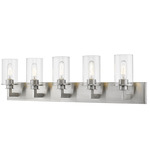 Savannah Bathroom Vanity Light - Brushed Nickel / Clear