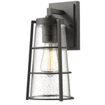 Helix Outdoor Wall Light - Black / Clear Seedy