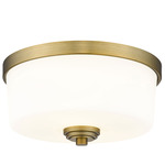Arlington Ceiling Light - Heritage Brass / Etched White / Etched White