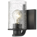 Beckett Wall Sconce - Matte Black / Clear Seedy