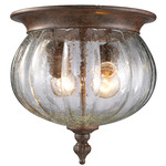Belmont Outdoor Ceiling Light - Weathered Bronze / Clear Seedy