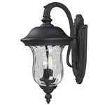 Armstrong Arm-Down Outdoor Wall Light - Black / Clear Water