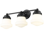 Vaughn Bathroom Vanity Light - Matte Black / Matte Opal