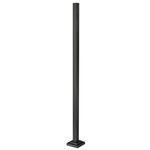 Outdoor Square Post with Stepped Base - 8 Foot - Black