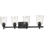 Bohin Bathroom Vanity Light - Matte Black / Clear Seedy