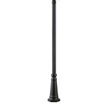3IN Fitter Outdoor Round Post with Hexagon Base - 8 Foot - Black