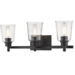 Bohin Bathroom Vanity Light - Matte Black / Clear Seedy