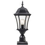 Wakefield Outdoor Pier Light with Decorative Base - Black / Clear Beveled