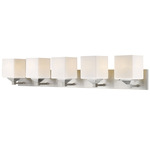 Quube Bathroom Vanity Light - Brushed Nickel / Matte Opal