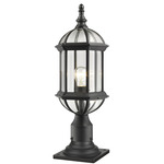 Annex Outdoor Pier Light with Traditional Base - Black / Clear Beveled