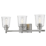 Bohin Bathroom Vanity Light - Brushed Nickel / Clear Seedy