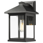 Portland Outdoor Wall Light - Black / Clear